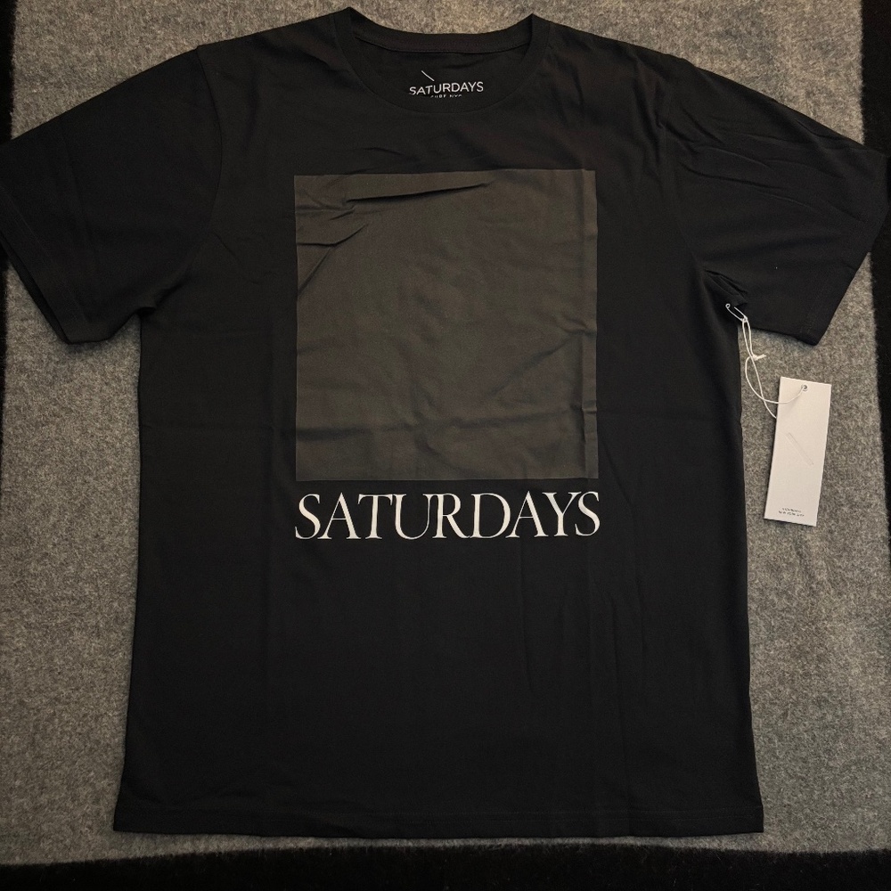SATURDAYS NYC 2017 "Chest Square Tee" Black S/S T-Shirt